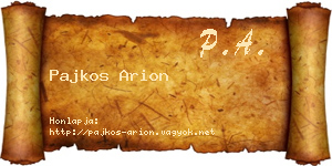 Pajkos Arion névjegykártya